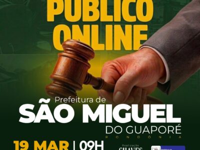 🚨 LEILÃO PÚBLICO ONLINE – SÃO MIGUEL DO GUAPORÉ 🚨